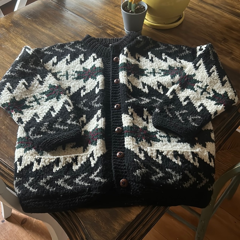 Inca Trail wool sweater (vintage) button down jacket size Large